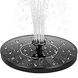 Solar Springbrunnen Gartenbrunnen, Solarbrunnen für Draussen 1.4W Wasserpumpe Solar Panel, 6 Fontänenstile Solarpumpe für Brunnen Fontäne Pumpe für Garten Deko, Vogelbad, Fisch-Behälter, Teich,