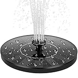 Solar Springbrunnen Gartenbrunnen, Solarbrunnen für Draussen 1.4W Wasserpumpe Solar Panel, 6 Fontänenstile Solarpumpe für Brunnen Fontäne Pumpe für Garten Deko, Vogelbad, Fisch-Behälter, Teich,