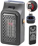 Sichler Haushaltsgeräte Mini Heizung: Mini-Steckdosen-Heizlüfter mit Timer & Fernbedienung, 2-stufig, 500 W (Steckdosenheizgerät)