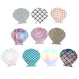 Amosfun 10 Paar Frauen Brustwarzen Pasties Klebe BH Nippel Abdeckungen Muschel Stil Brust BH Blütenblatt Aufkleber Glitzer Shell Brust BH Pasties Blütenb
