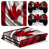 PS4 Pro Skin Für Konsole Und Controller Von 46 North Design, Gleiche Aufkleberqualität Für Autos, Rotes Blatt Kanada Flagge Weißes kanadisches, Hohe Qualität, Langlebig, Hergestellt I