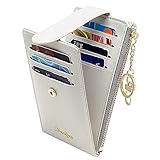 Badiya RFID-Kartenhalter Geldbörse für Frauen Slim Bifold Reißverschluss Kartenetui Geld Organizer - Grau - Einheitsgröß