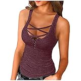 Womens Cross Sexy Summer Sleeveless Shirts Button Down Camis Tank Top