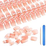 360 Stücke Französisch Falsche Nägel Künstliche Fingernägel Rosa Weiß Französisch Gefälschte Nagelspitzen Kit 12 Größen Full Cover mit Nagelfeilen und Stick für Nail art Salon DIY Dek