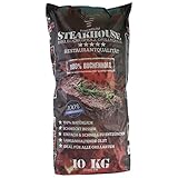 STEAKHOUSE Premium Grillkohle 10kg aus 100% Buchenholz BBQ-Holzkohle in R