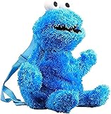 Sesamstraße Krümelmonster Plüsch Rucksack, 3D Cartoon Plüschfigur Monster Big Bird Rucksack Kinderrucksack 45 cm B