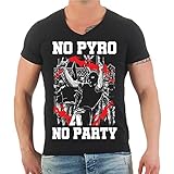 Männer und Herren T-Shirt NO PYRO NO Party Größe S - 5XL