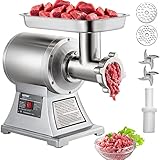 VEVOR Profi Gastro Elektrischer Fleischwolf 1100 W, Hackfleisch Maschine 250 kg pro Stunde, Elektrische Wurstmaschine, Faschiermaschine Edelstahl Fleischmaschine 193 U/min, für Restaurant,