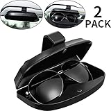 2 Packungen Auto Brillenhalter Sonnenblende Brillenetui, Universal Automotive ABS Brillenhalter Schutzbox Clip Brillen Hartschalen-Aufbewahrungsorganisator mit Magnetverschluss, 2 Kreditk