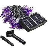 OMMO LEBEINDR Halloween-Schnur-licht Lila Spinne Led-solar Lichterketten Haunted House Dek