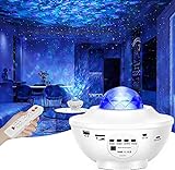 LED Sternenhimmel Projektor Lampe Nachtlicht Galaxy Projektor, Eingebautem Bluetooth Musiklautsprecher für Party Weihnachten Ostern und Kinder Erwachsene Zimmer Dekoration Weiß