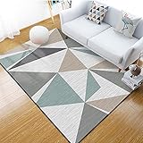 Rutschfester Teppich Graublau geometrischer Teppich Wohnzimmer Büro Dekoration Rechteck Rutschfester Teppich Teppich Erwachsenen Schlafzimmer 40X60CM 1ft 3.7' X1ft 11.6'