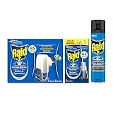 Raid Kombi-Pack (Insekten-Spray und Mücken-Stecker) gegen fliegende Insekten im Innenbereich, 3er Pack (1x400ml und 2x27ml)