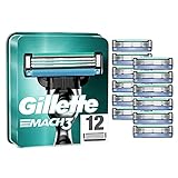 Gillette Mach3 Rasierklingen, 12 Ersatzklingen für Nassrasierer Herren mit 3-fach Kling