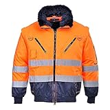 PORTWEST PJ50ONRL PJ50-Hi-Vis 3in1 Pilotjacke, orange/marine, L