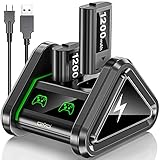 OIVO Akku für Xbox One/Xbox Series X|S Controller mit Akkuladegerät, 2 x 1200mAh wiederaufladbare Xbox Controller Akku, Xbox Battery Pack und Ladestation für Xbox Series X|S/Xbox One/Xbox E