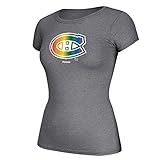 Montreal Canadiens Reebok Rainbow Pride Primary Team Logo Grau T-Shirt Damen, Damen, grau, Larg
