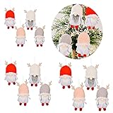 ZWPY 12Pcs Weihnachtswichtel Figuren Set, Weihnachtsplüsch gesichtsloser Puppenanhänger, Mini Santa Dolls Süße Plüschtier, Weihnachten Dek