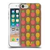 Head Case Designs Kakao Und Ananas Ananas Muster Soft Gel Handyhülle Hülle kompatibel mit Apple iPhone 7 / iPhone 8 / iPhone SE 2020
