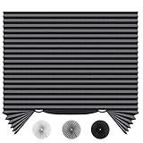 SEEYE Temporäre Jalousien mit Lichtfilterung, kabellos, Stoff, Plissee, einfach zu schneiden und zu installieren, 121,9 cm B x 182,9 cm L – 6 Stück, schwarz, mit 12 Clip
