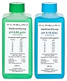 Measury pH Kalibrierlösung 6.86 und 9.18, pH Pufferlösung je 250ml, Eichlösung Grün/Blau, Kalibrierflüssigkeit Set Eichflüssigk