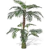 vidaXL Künstliche Pflanze Cycas-Palme Cycaspalme Künstliche Palme Cycas Kunstpalme Kunstpflanze Kunstbaum 25 Wedel Kunststoff und Holz 150