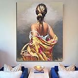 Frauen kehren Sommer Mädchen Wandkunst Bild Leinwand Malerei Moderne Ölgemälde Wohnzimmer dekorative Malerei rahmenlose Malerei 20cmX30