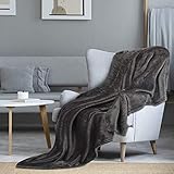 i@HOME Kuscheldecke Grau Decke Sofa Flauschig und Plüsch Decken Fleecedecke als Sofadecke Couchdecke Wohndecke Weiche & Warme Sofaüberwurf Decke Wohndecken Kuscheldecken 200x220