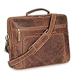 DONBOLSO® Laptoptasche San Francisco 15,6 Zoll Leder I Umhängetasche für Laptop I Aktentasche für Notebook I Tasche für Damen und Herren (Braun)