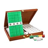 LSF Mahjong Mah Jongg 144 Mahjong Fliese Set Reisetafel Spiel Chinesische traditionelle Mahjong-Spiele, tragbare Größe und leichtes Gewicht (Size : 40mm)