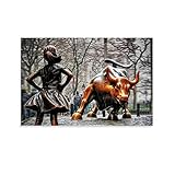 Keysun Poster, Motiv 'Fearless Girl and Wall Street Bull', 30 x 45