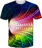UNIFACO T-Shirt Herren 3D Drucken Tee Shirts Sommer T Shirt Coole Tshirts Sport Tops, M