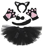 Petitebelle Stirnband Bowtie Schwanz Handschuhe Tutu 5pc Mädchen-Kostüm Einheitsgröße Schw