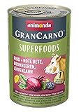 animonda Gran Carno adult Superfoods Hundefutter, Nassfutter für ausgewachsene Hunde, Rind + Rote Bete, Brombeeren, Löwenzahn, 6 x 400 g, 6er Pack (6 x 0.4 kilograms)