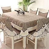 Abdeckungen Spitze Rechteckige Tischdecke und Stuhl Gastronomie for Couchtisch for Hauptdekoration Tisch Hussen Tische Cover Leinendecke (Color : Light Brown)