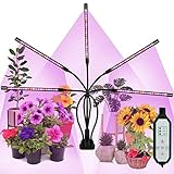 MiMiya Pflanzenlampe LED 5 Heads 150LEDs Pflanzenlicht Vollspektrum Pflanzenleuchte Wachstumslampe 11 Stufen, 3 Modi, 360°Einstellbar LED Grow Lampe mit Zeitschaltuhr für Gartenarbeit B