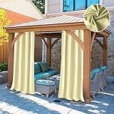 Domdil Gartenzelt mit Ösen, wasserdicht, schimmelfrei, ideal für Strandpavillon, beige, 132x215