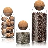 Harmony 4 Home® Vorratsgläser mit Deckel im 3er Set | aus Borosilikatglas & Kork | Glas mit Korkdeckel zur Aufbewahrung in der Küche | ideal für Müsli, Mehl, Nudeln & C