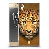Head Case Designs Leopard Portrait Tiergesichter 2 Soft Gel Handyhülle Hülle Huelle und Passende Designer Hintergrundbilder kompatibel mit Sony Xperia XA1