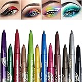 12 Farben Eyeliner Pencil Wasserdicht Liner Stift Bleistift Schönheit Makeup Set Bunt Farbe Eyeliner Set Long-Lasting Schatten S