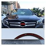 ZHJHUA 18,8 cm / 21cm Frontgrill-Stern-Logo für Mercedes-Benz C200 E300L A B C E CE CLA GLC GLE GLS400 Klassenabzeichen Beschriftung Aufkleber schwarz ZHMMEINACAI ( Color : 18.8cm , Style : Red )