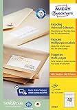 AVERY Zweckform LR3657 Recycling Etiketten (4.000 Klebeetiketten, 48,5x25,4mm auf A4, 100% recyceltes Altpapier, individuell bedruckbar, selbstklebende Aufkleber) 100 Blatt, naturweiß
