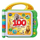 VTech Baby Mein 100-Wörter-Buch: Tiere – Interaktives Bildwörterbuch zum Lernen erster Wörter – Tierbuch mit 12 bilingualen Seiten in Deutsch-Englisch – Für Kinder von 2-5 J