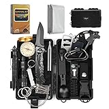 EgoIggo Survival Kit 18 in 1, Professionelles Überlebenspaket mit Outdoor Armband/Taschenlampe/Multifunktionalem Zubehör, Fantastische Survival Ausrüstung für Camping/Abenteuer/Wandern im F