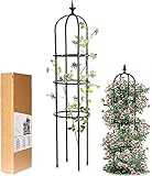 LIBRNTY Rankhilfe Obelisk,Rankobelisk,Kletterhilfe Pflanzenstützen Rankkäfige,Rustproof Plastic Coated Metal Plant Support,Top Kronen-Kunstdesign,Passend fürReben,Blume, Rosen,Turm Obelisk Sp