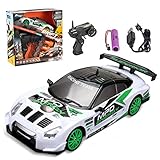 LALAmi 1:24 15KM/H 2.4G Technic Elektrisches Ferngesteuerter 4WD Drift Car,Technik Supersportwagen,417 Teile RC Rennfahrzeug mit Licht,Kinder Auto Spielzeug Kompatibel Lego Technic-Weiß
