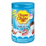 Chupa Chups Schlemmerlutscher-Dose, 100er Vorrat Lollis, 3 cremige Geschmacksrichtungen, Milky L