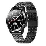 YDK Männer und Frauen Smart Watch TK28, Touchscreen Bluetooth Anruf Herzfrequenz Blutdruck Gesundheitswesen IP67 wasserdichte Smart Watch für ios Android,B