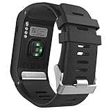 MoKo Sport Armband für vívoactive HR - Silikon Ersatz-Uhrenarmband Uhrenarmband Einstellbar Armband Replacement Wechselarmband Watch Band für Garmin vívoactive HR Sport GPS-Smartwatch, Schw