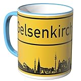 WANDKINGS® Tasse, Skyline Gelsenkirchen - BLAU